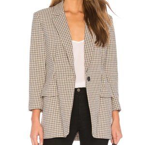Joie Martia C Blazer in Camel Size 4 Plaid Beige Black Tan Brown White